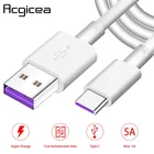 Кабель USB C для быстрой зарядки Huawei P30 P20 Pro Lite Mate 20 10, 5 А, 1 м, 2 м, 5 А