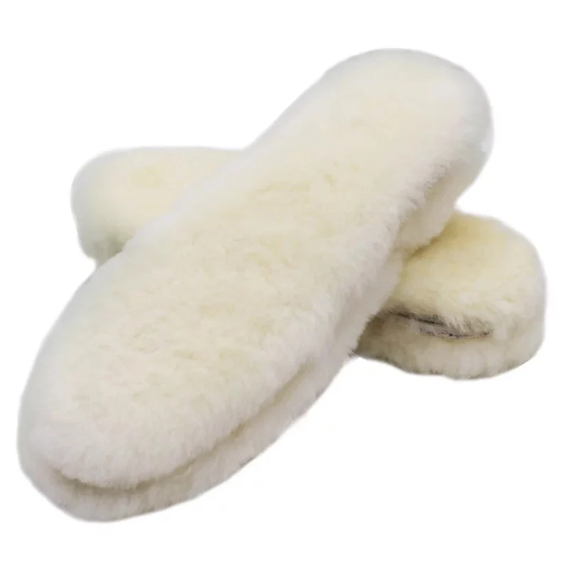 Natural Sheepskin Insoles Winter Real Fur Wool insoles Men Women Warm Soft Thick warm Cashmere Snow Boots Shoe Pad images - 6