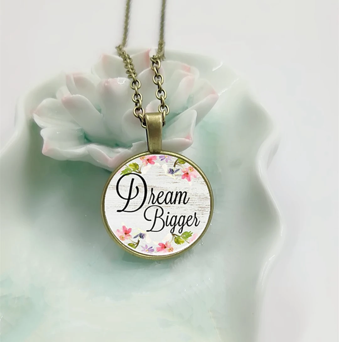 

Charm Glass Pendant Necklace, Graduation Gift, Success, Gift To Her, Letter Necklace Pendant Necklace