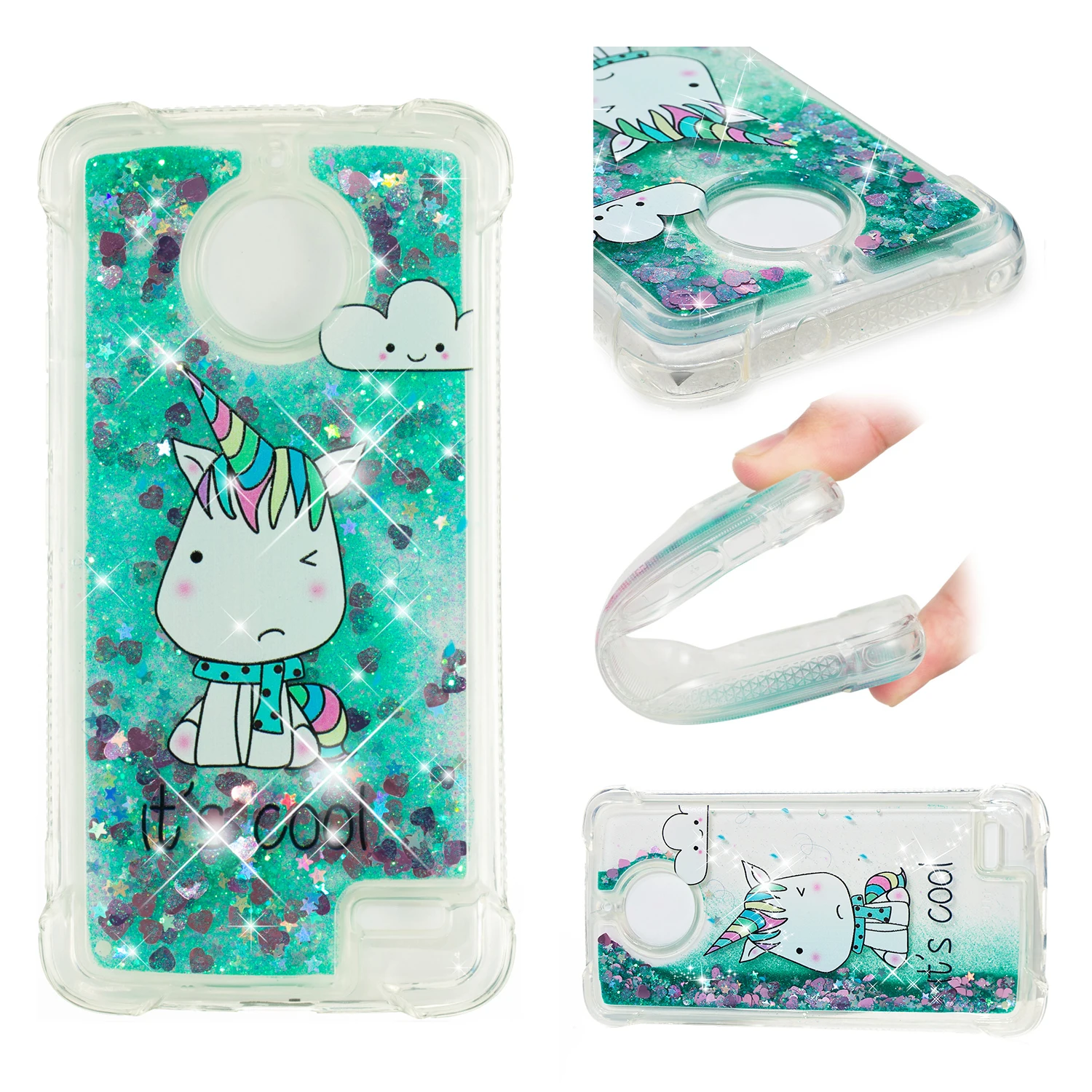 Чехол-бампер для Motorola Moto E4 Dynamic Love Heart quicksand мягкий силиконовый чехол из ТПУ E 4 XT1762