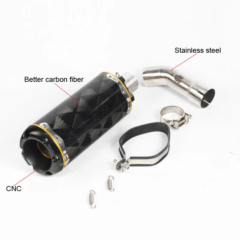 51 мм Мотоцикл углеродного волокна глушитель трубы средней Соединительная труба