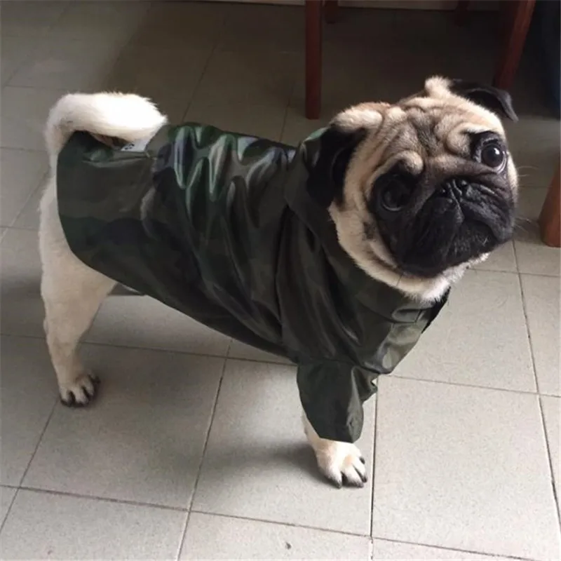 Плащ дождевик для собак 9 размеров полных французский бульдог мопс камуфляжный