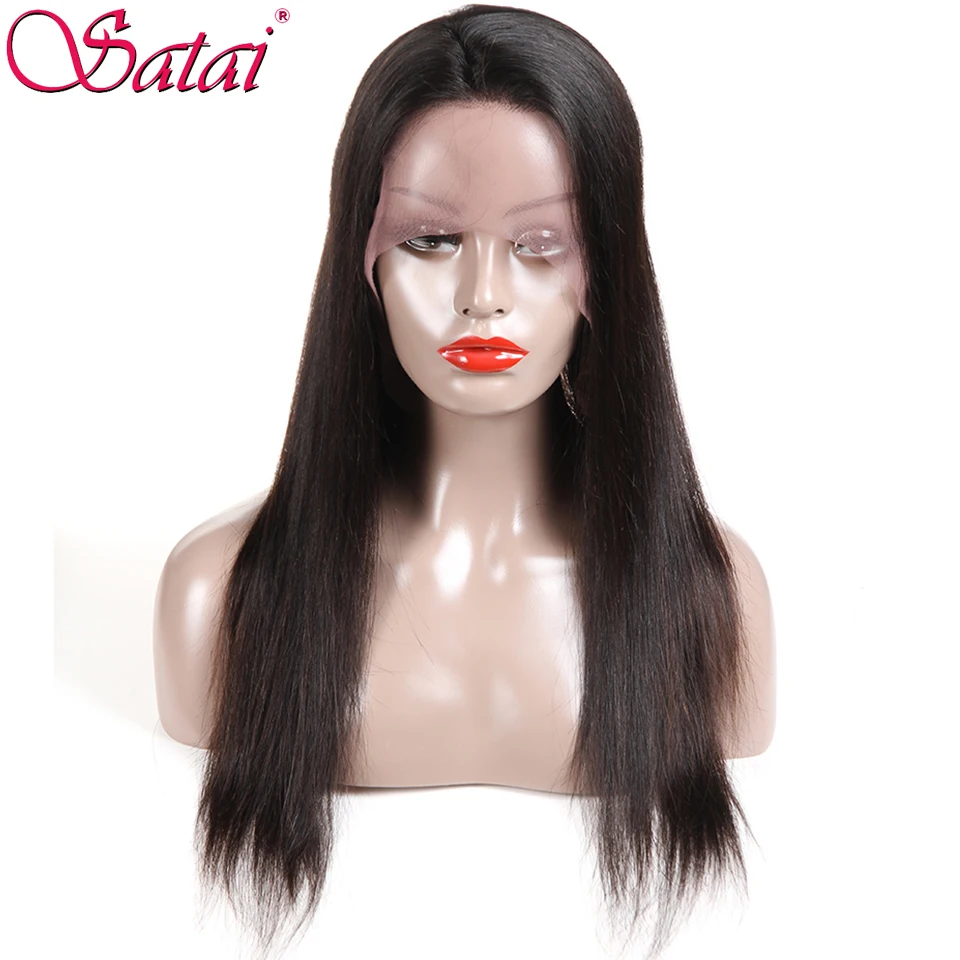 Satai Glueless Синтетические волосы на кружеве человеческих волос парики для Для