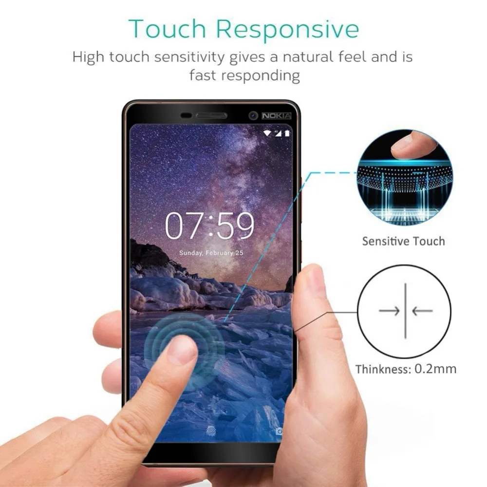 9H полное покрытие клея для Nokia 3 5 8 7 plus 6 2018 закаленное стекло X5 X6 X7 2 1 защита