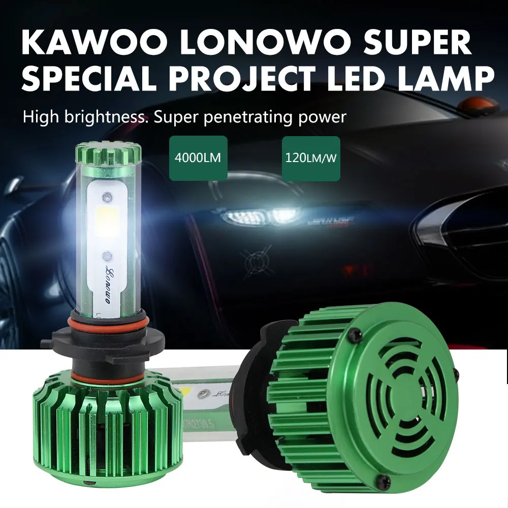 KAWOO K6 9005 9006 H11 H4 9012 H3 H7 H1 яркий светодиодный головной светильник лампы 12V 6000 К Автомобильный светодиодный DIY Цвет и противотуманных фар с возможностью креативного светильник аксессуары
