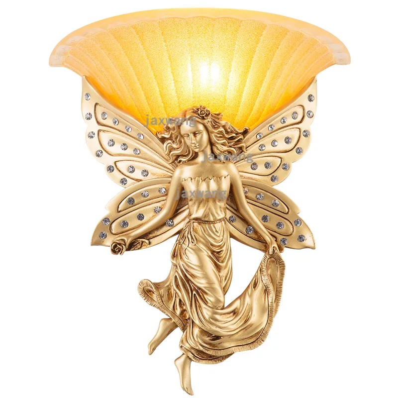 

Modern Retro LED Wall Lamp Art Angel Creative Beside Wall Light Indoor Living Room Kitchen Caffe Decor Applique Murale Luminaire