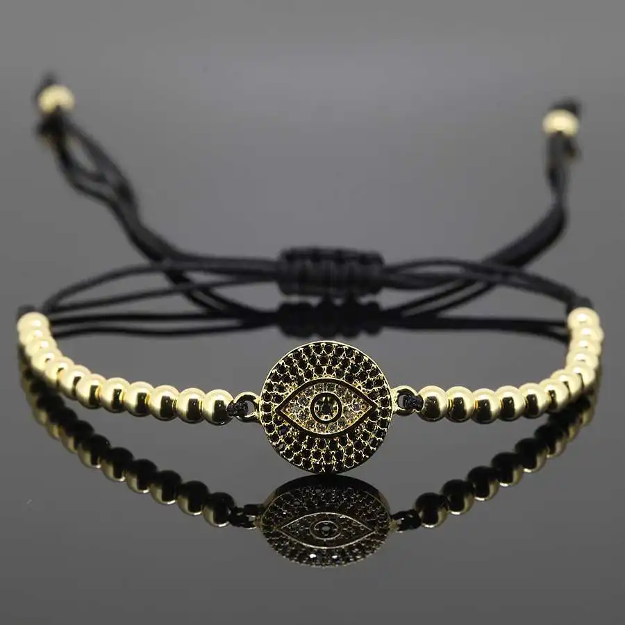 Браслет сглаза для мужчин и женщин украшения из 24 каратного розового золота с