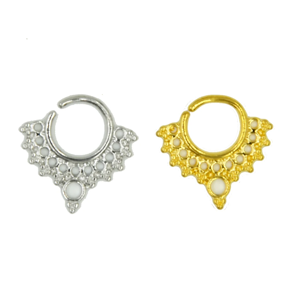5 шт. анодированное кольцо для пирсинга носа с фианитом|body jewelry|septum clicker piercingnose ring |