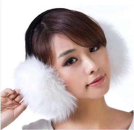 Новые модные брендовые женские свисающие Звукоизолирующие наушники зимой сохраняющие тепло меховые наушники с кроликом для женщин и мужчин 7 цветов 5103