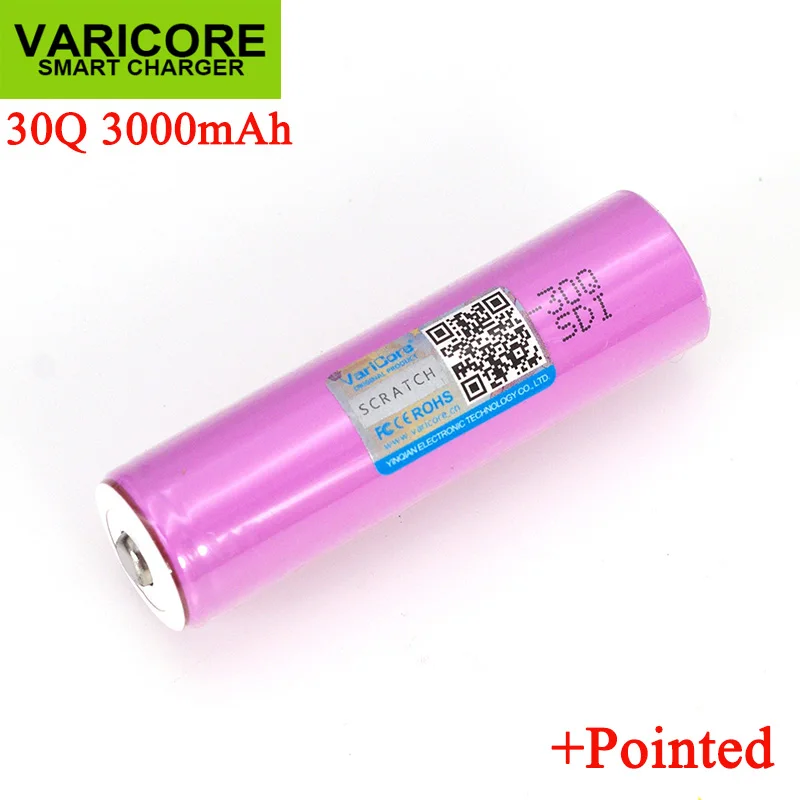 6 шт./лот VariCore Новый ICR18650 30Q 18650 3000 мА/ч литий ионный Перезаряжаемые батарея для