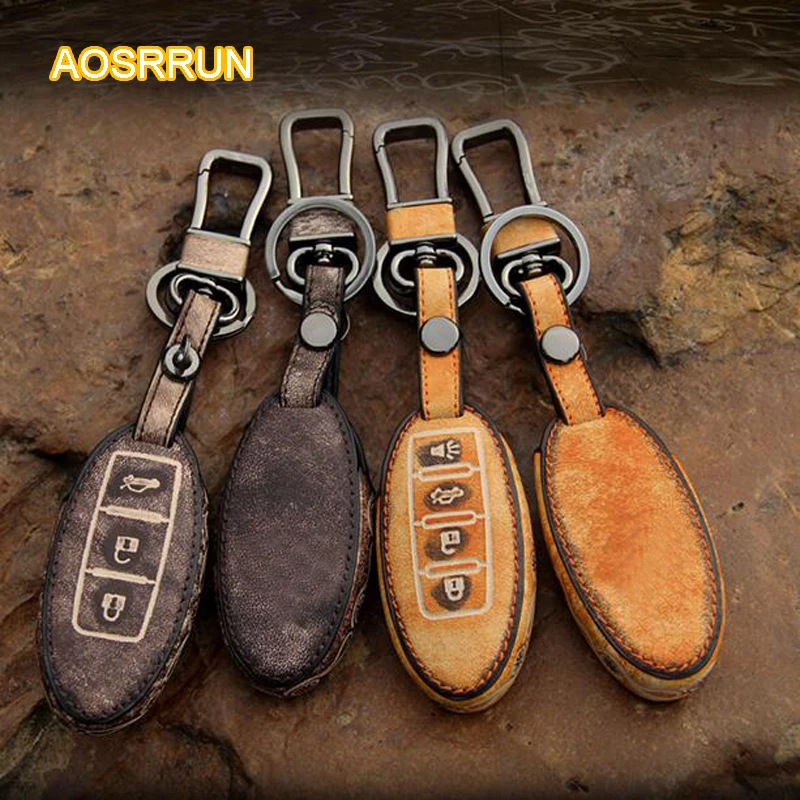Кожаный чехол для ключей AOSRRUN кожаный с пряжкой автомобильные аксессуары Infiniti Q50