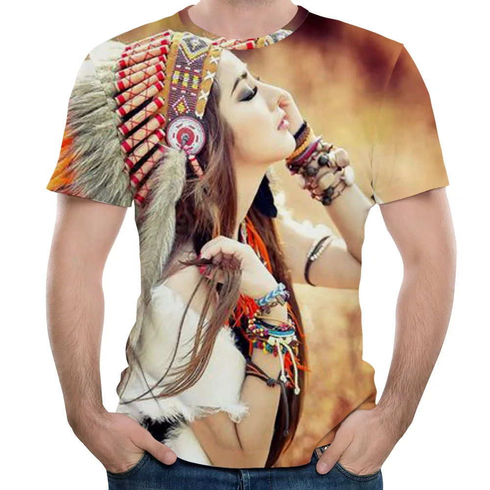 

2019 Summer Fashion Maternity Women O-Neck Short Sleeve Men T-Shirt 3D Beauty Portrait Digital C Printing Cotton Ladies Tees