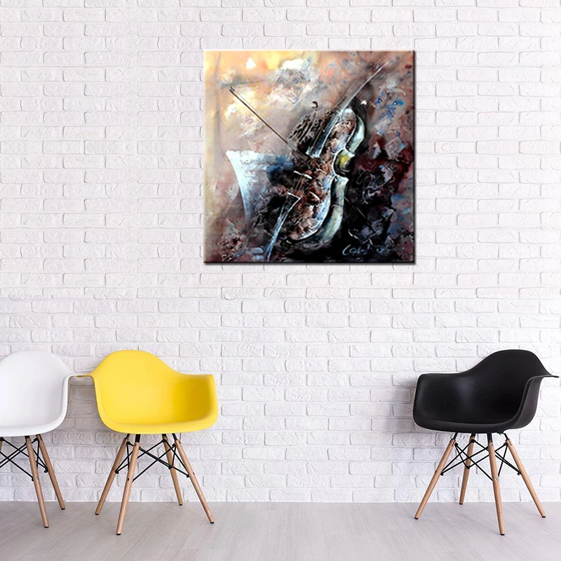 Абстрактная масляная картина Ноя ручная роспись музыкальные инструменты