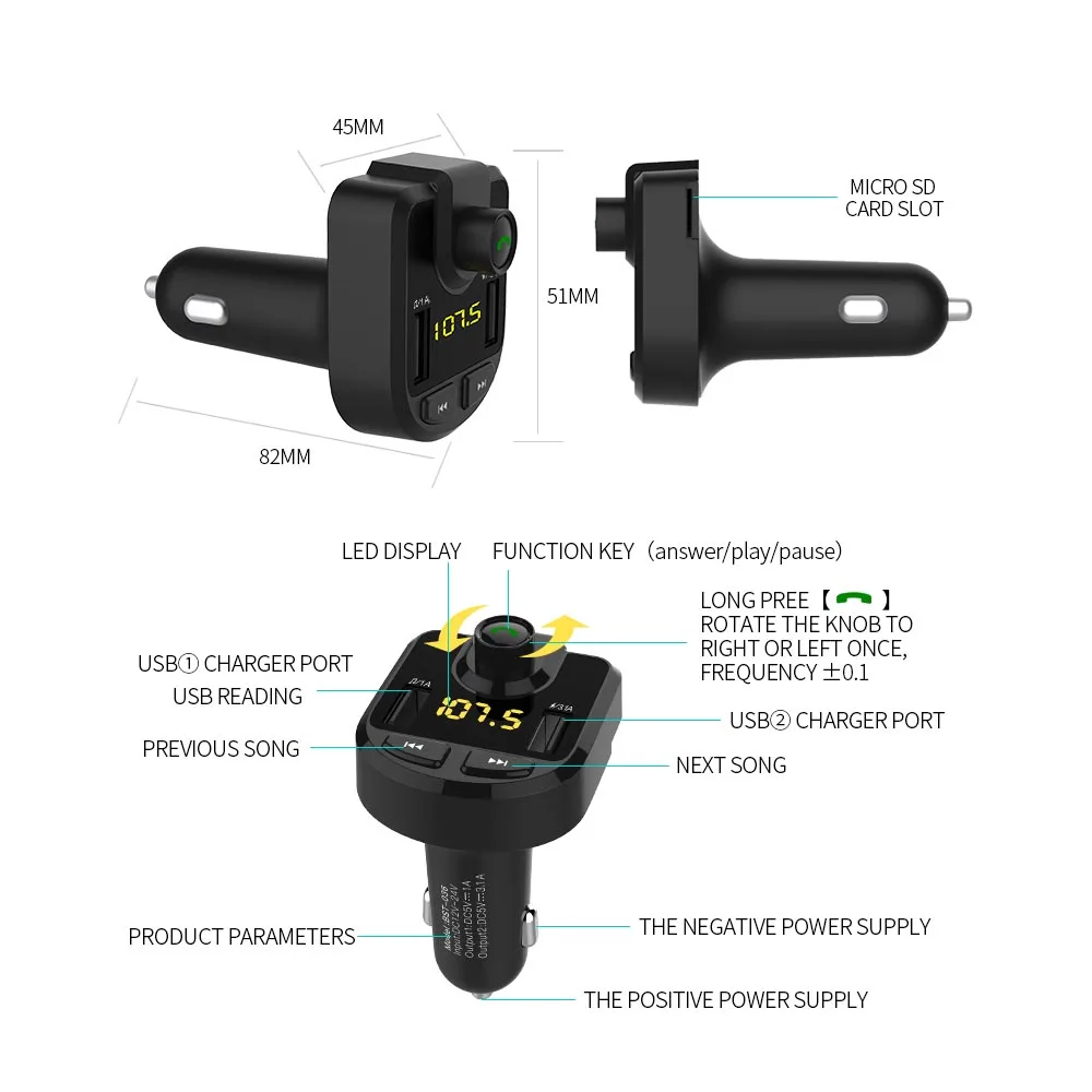 Fm-передатчик Aux модулятор набор гарнитуры с bluetooth основной libre voiture bluetooth беспроводной/manos libres bluetooth telefono