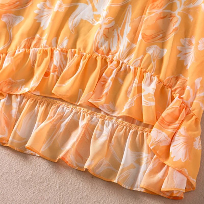 Новое Осеннее женское длинное платье с принтом высокое качество модное длинным