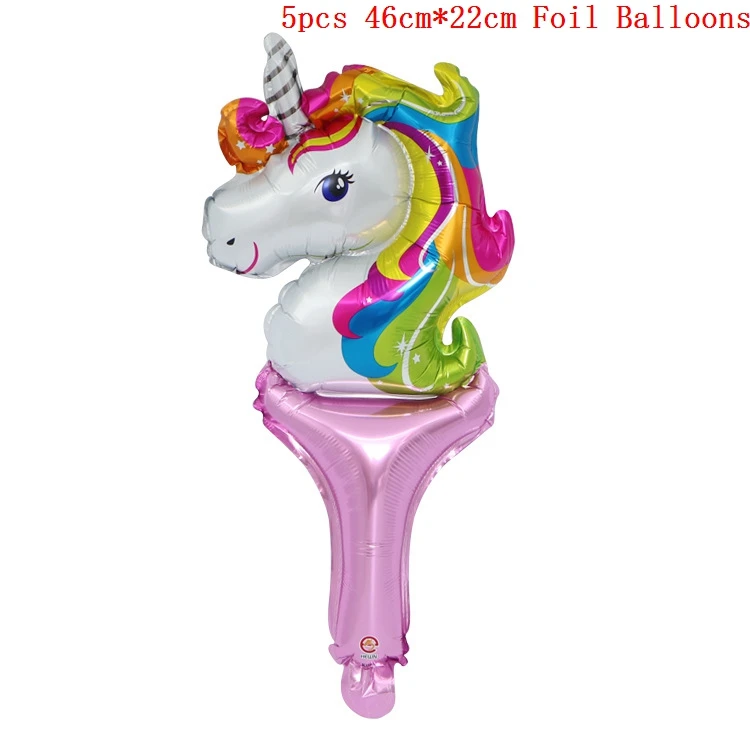 5pcs foil balloons 6 Гигантский единорог воздушные шары гелиевый шар детский день рождения украшение Волшебный Единорог шагающий шар - Цвет: 5pcs foil balloons 6