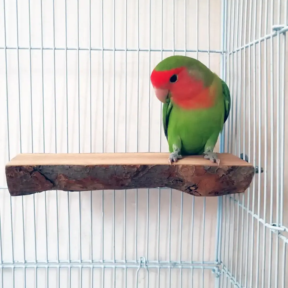 

Parrot Toys Cage Perch Stand Bird Habitats Wooden Platform For Birds Toys Health Pet Supplies
