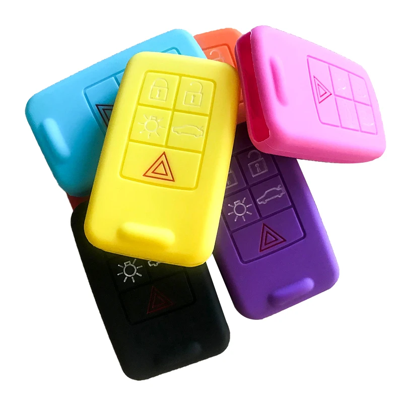Silicone Rubber Car Key Cover Protect Case Skin Holder For VOLVO V40 S80 XC60 S60L V60 XC90 V70 S40 5 Button Key Shell images - 6