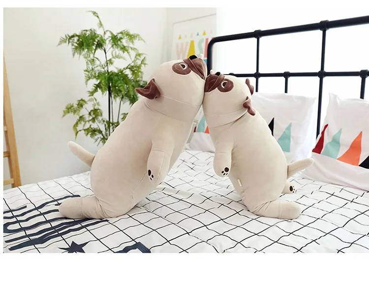 Новые милые животные Kawaii собака кукла подушка для сна подарок на день рождения ребенок девочка мягкий, укачивающий Мопс Stuffedl 55 см