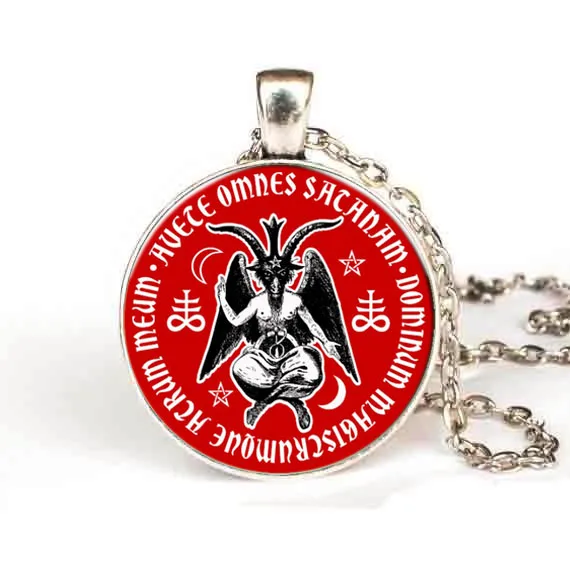 Стимпанк ожерелья новейшие Baphomet дьявол стеклянное искусство Подвеска цепь