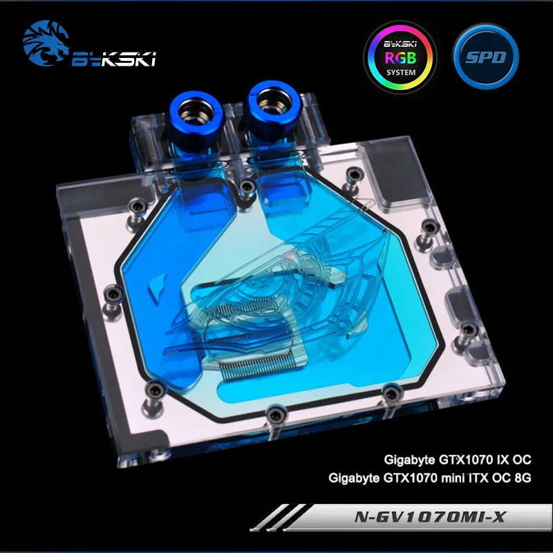 Bykski N GV1070MI X полноэкранная Графическая карта блок водяного охлаждения RGB/RBW для