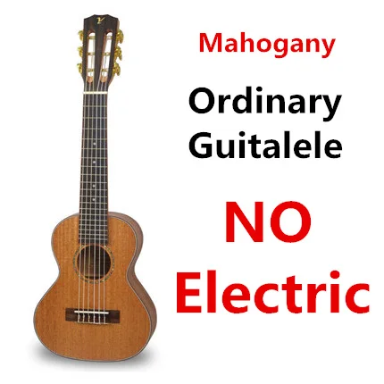 Mahogany ordinary Guitalele Top Solid Acoustic Electric 28 Inch Mini Guitar 6 StringUkulele Ukelele Guitarra Mahogany Acacia Picea Asperata Acacia - Цвет: Mahogany ordinary