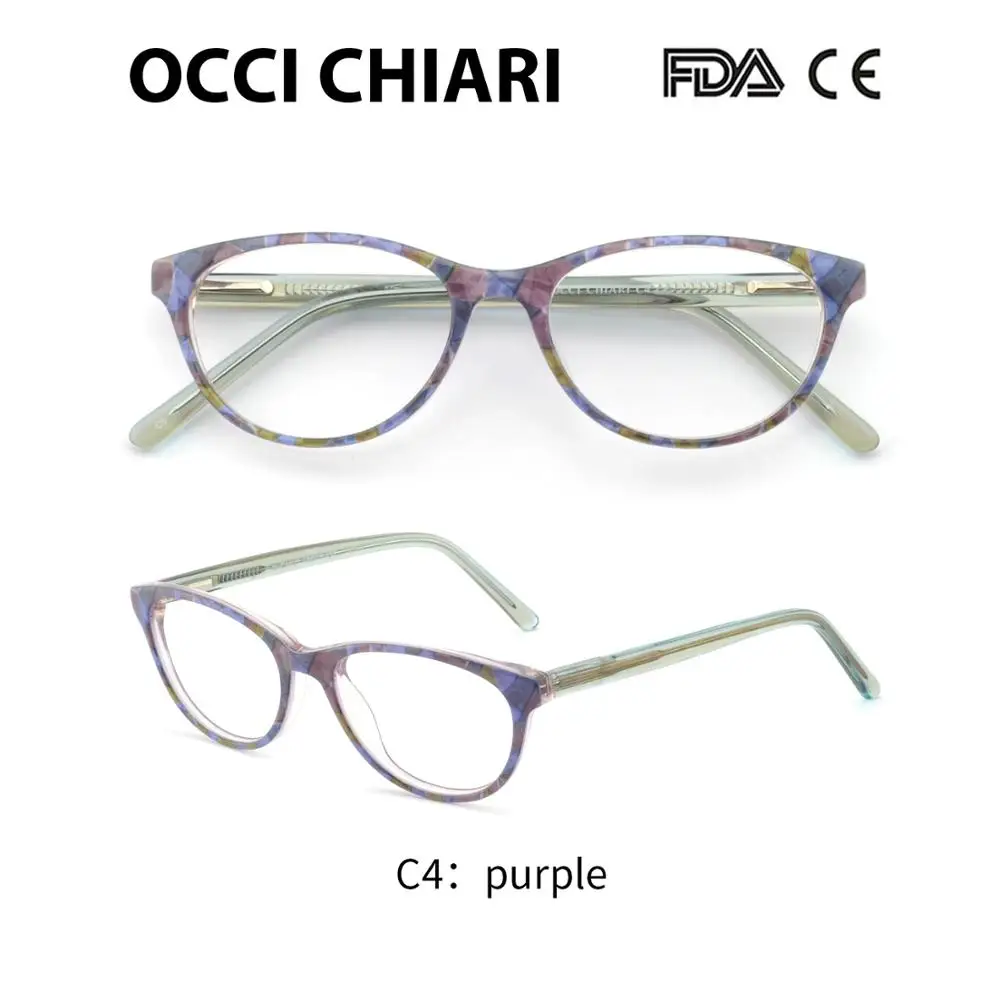 C4-purple OCCI CHIARI, прозрачные очки, оправа для девочек, детский, анти-синий светильник, очки, фирменный дизайн, ацетат, компьютерные очки, W-CANZI - Цвет оправы: C4-purple