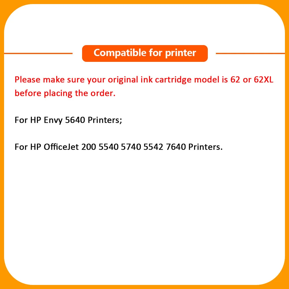 XiangYu 2PK совместимый картридж 62XL для hp62 62 5640 5660 7640 5540 5544 5545 5546 5548 | Компьютеры и офис