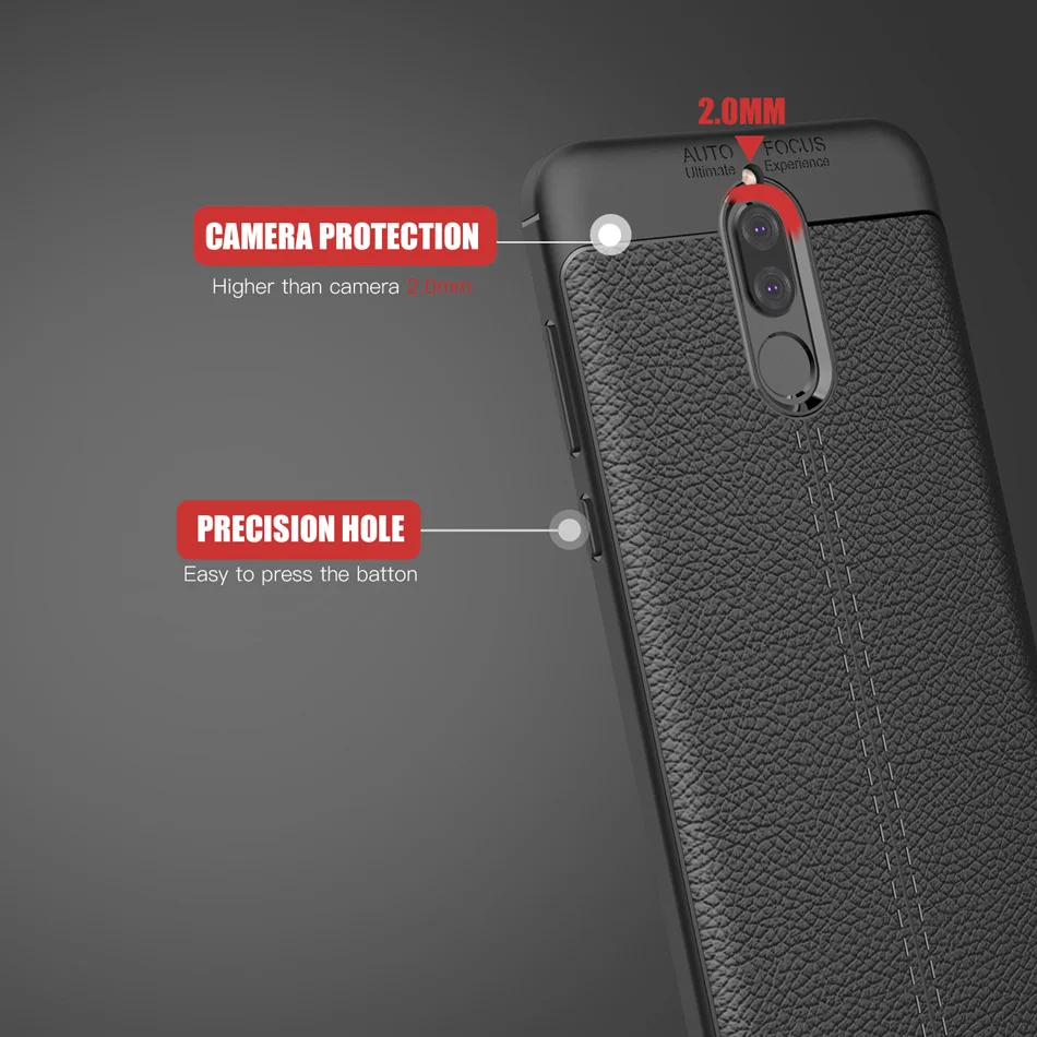 Роскошный чехол KOLPLER из ТПУ для Huawei Mate 10 Lite кожаный с текстурой силиконовая задняя