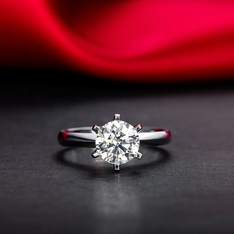 ZOCAI INFINITY NATURAL 1 0 CT GIA CERTIFIED H/SI бриллиантовое обручальное кольцо с круглой огранкой