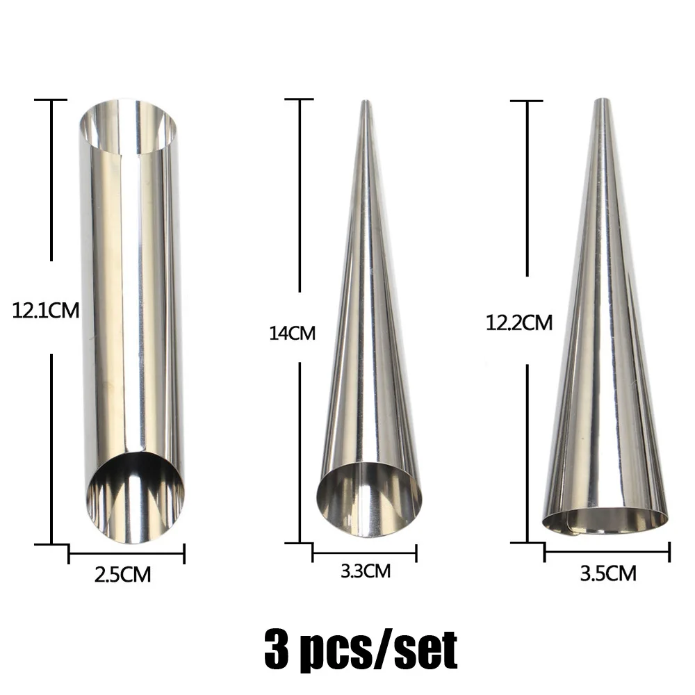3pcs Cokytoop круассан, хлеб Кондитерские инструменты крем сыр Roll из нержавеющей стали, для выпечки аксессуары формочки для печенья для хлеба - Цвет: 3pcs