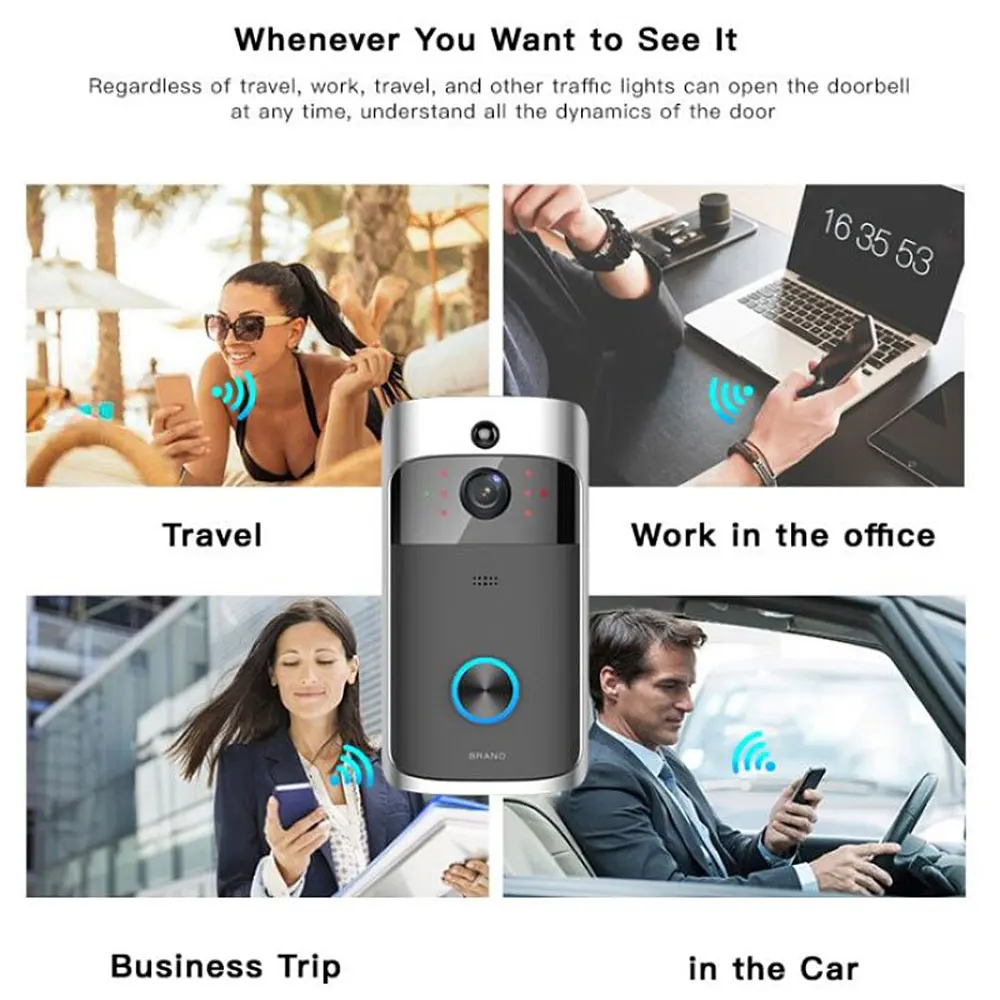 WIFI Camera Doorbell 2 batteries Smart IP Motion Detection Night Vision Two-way Audio Home Security D001 | Безопасность и защита