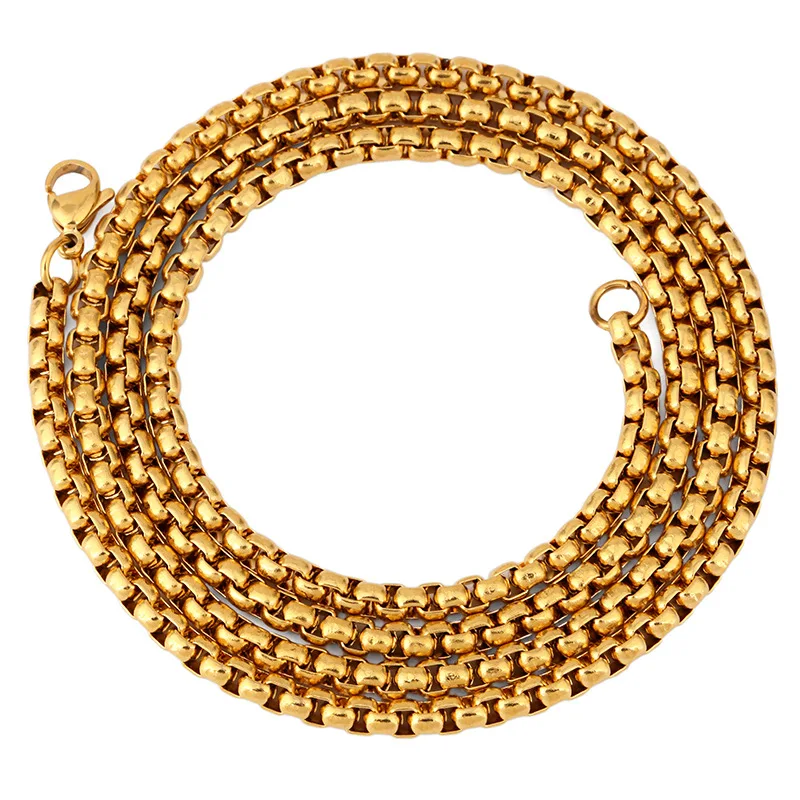 Цепочка в коробке для мужчин модная цепь из нержавеющей стали стиле хип-хоп длина