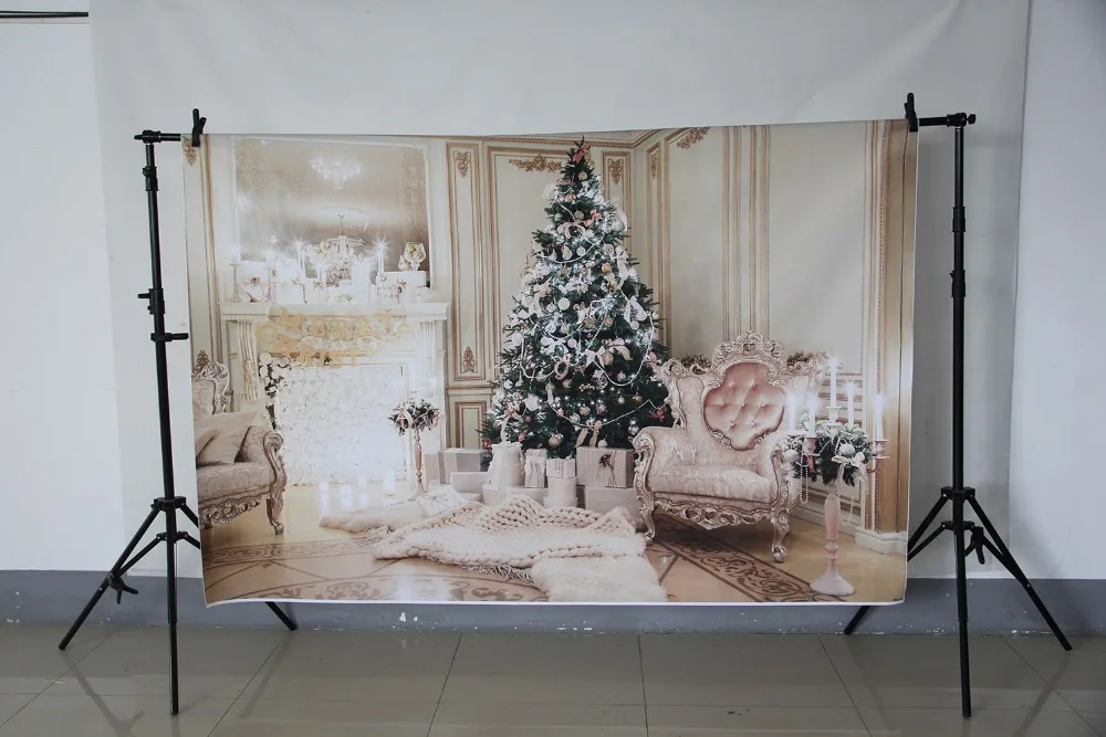 Рождественский фон Mehofoto для фотосъемки камина фото диван фотография виниловый
