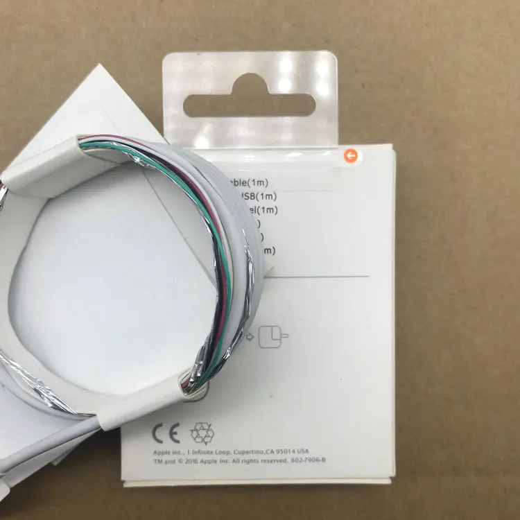 100 шт 1 м OD 3,0 мм AAAA Качество USB зарядное устройство usb кабель с алюминиевой фольгой для телефона x xs 8 7 6s plus 5s с новой упаковкой