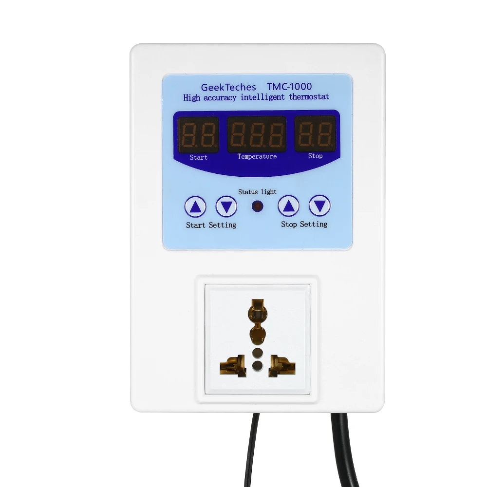 10A LED Digital thermometer Intelligent Pre-wired Temperature Controller temperature instruments Thermostat with Air Sensor | Инструменты