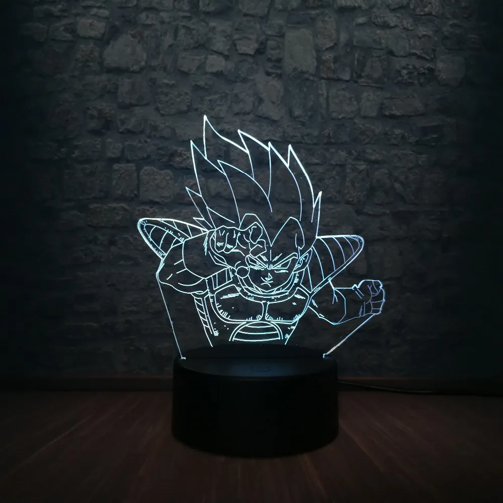 Япония мультфильм Лава 3D Светодиодная лампа Жемчуг дракона обезьяна Супер Saiyan
