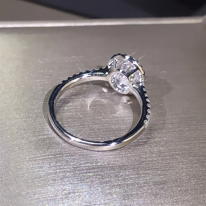 18 K 750Au золото Moissanite алмазное кольцо обручальное кольцо D Цвет VVS с национальным сертификатом MO-H1015