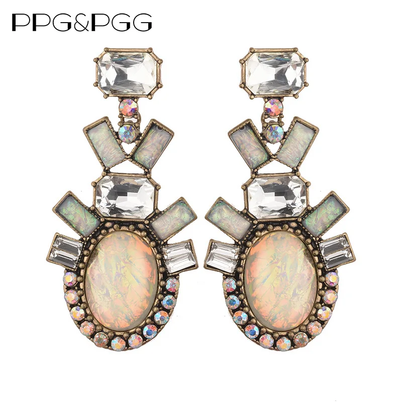 Новые длинные Винтажные серьги PPG &amp PGG фирменные висячие в виде больших капель