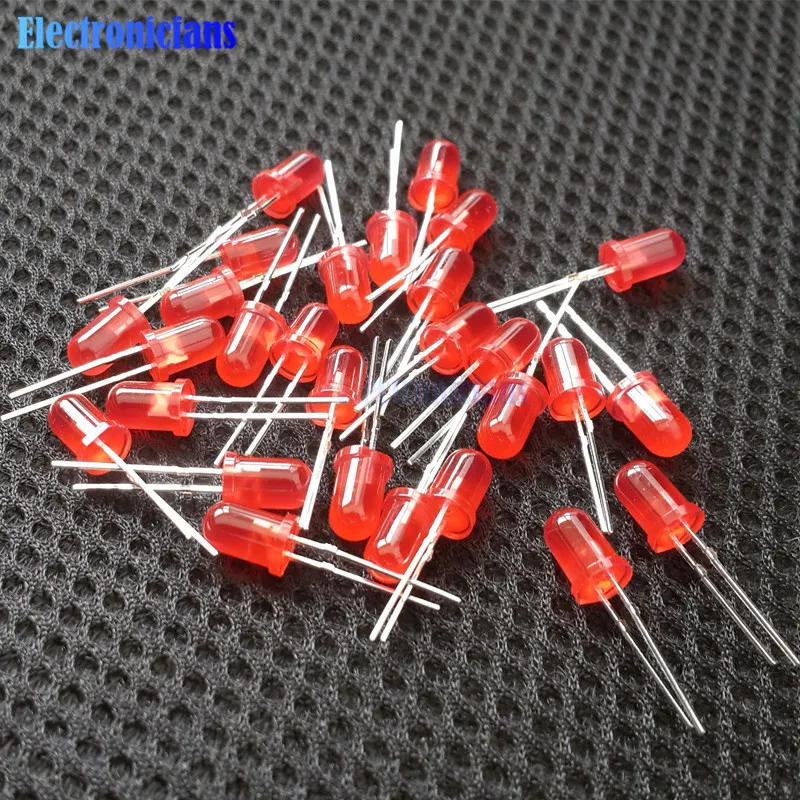100 шт. LED 5 мм красные светодиодные диоды с красным поворотом|diode red|led light-emitting diodered