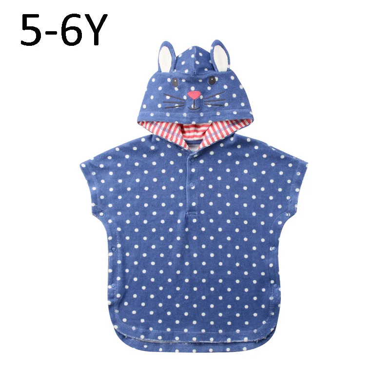 Rabbit Dot 5 to 6 Y Детское банное полотенце с капюшоном, детское милое пончо, пляжная одежда для бассейна, детский банный халат, мультяшное полотенце для маленьких мальчиков и девочек, купальное полотенце - Цвет: Rabbit Dot 5 to 6 Y