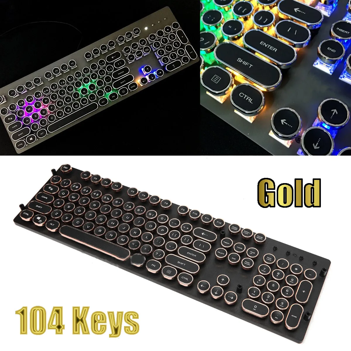 DIY 104 клавишный колпачок Паровая панк ПЕЧАТНАЯ МАШИНКА переключатель клавиатуры для Cherry MX Механическая клавишная крышка для компьютера геймера