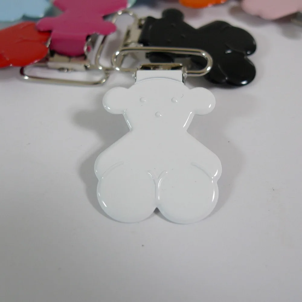 Зажимы для подтяжек медведя Тедди клипсы держателя соски 25 шт. 1 дюйм мм #02 белого