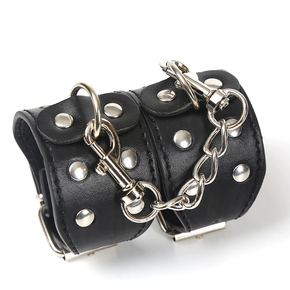 BlackWolfBdsm наручники кожаные Фетиш манжеты бандаж металлические эротические игры