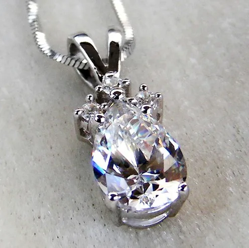 2 карат синтетическая капля Бриллиантовая Подвеска для женщин винтажное