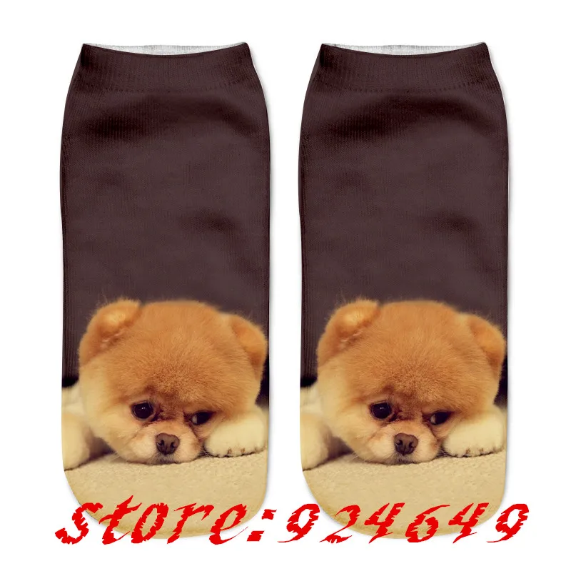 Новинка женские носки в стиле слмвиан с милым рисунком собаки и 3D принтом