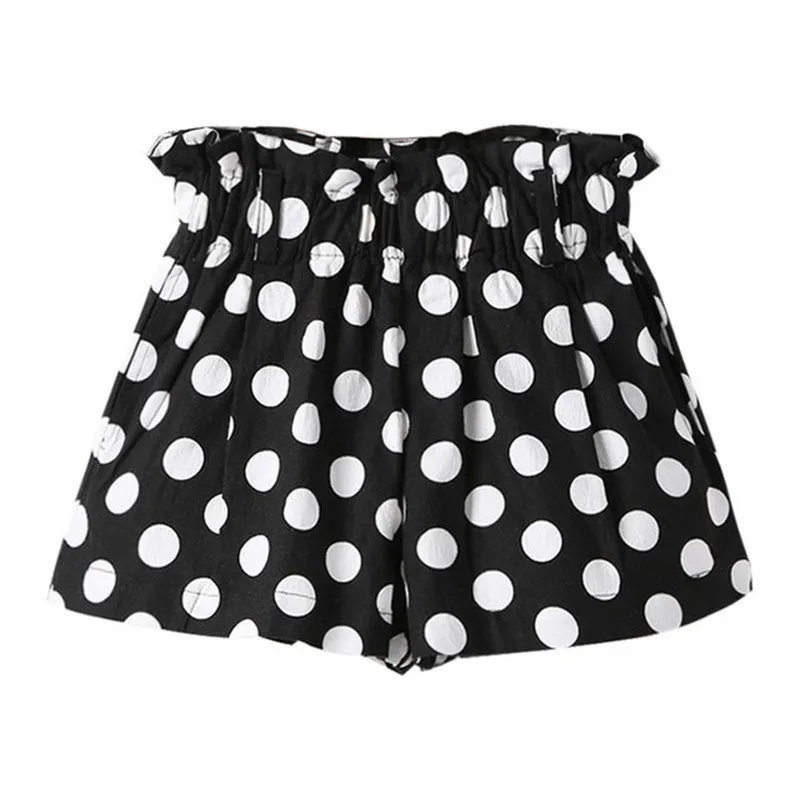 Детские шорты для девочек в черный и белый горошек детские джинсы модные летние