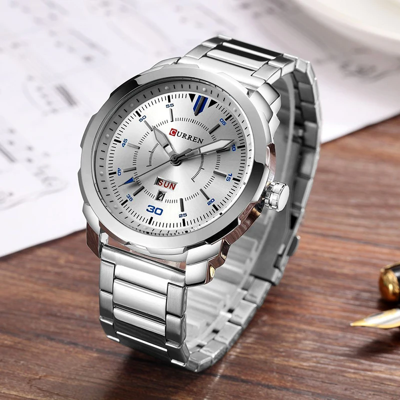 Часы Curren Мужские Топ бренд роскошные часы curren quartzwatch модные повседневные Erkek Kol Saati
