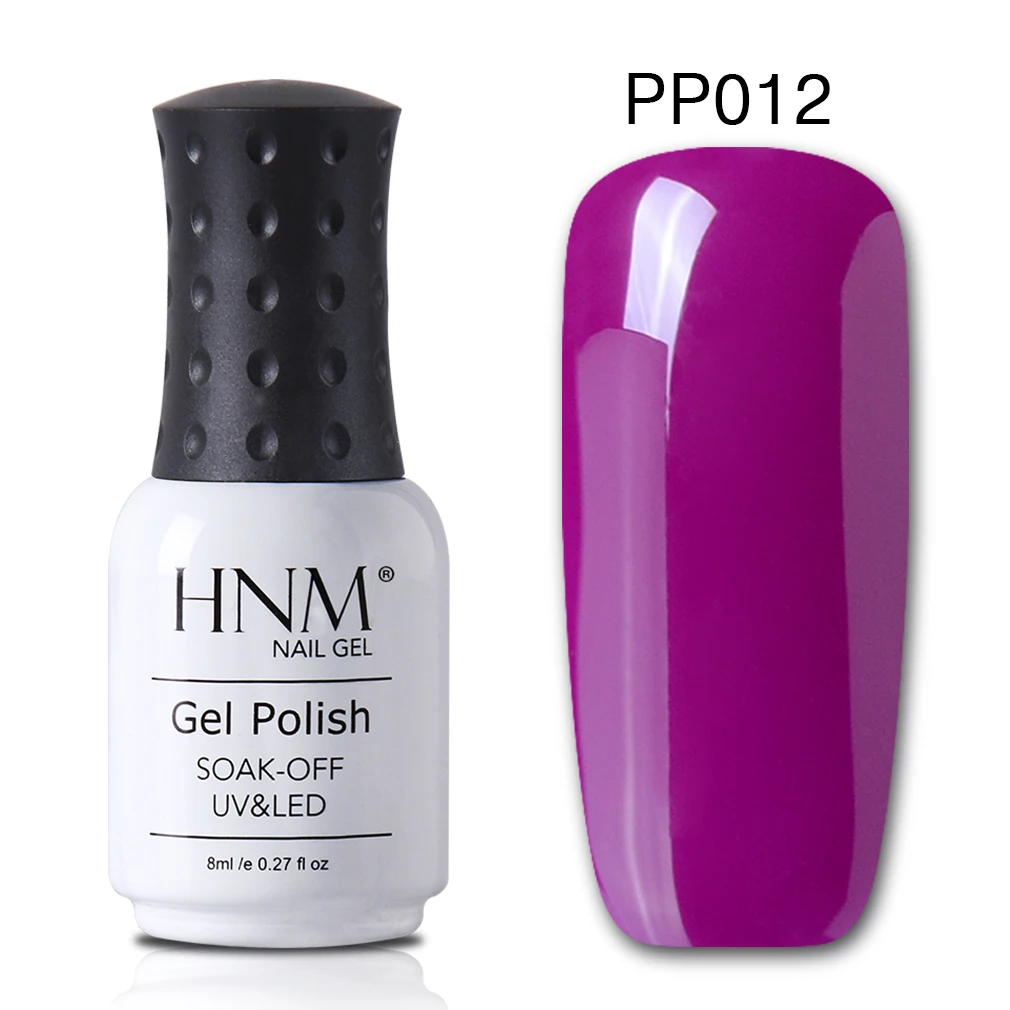 purple 012 HNM 8 мл Гель-лак для ногтей чистый цвет замачиваемый УФ-светодиодный Гель-лак для ногтей Полупостоянный замачиваемый Гель-лак для украшения ногтей Гибридный Гель-лак - Цвет: purple 012