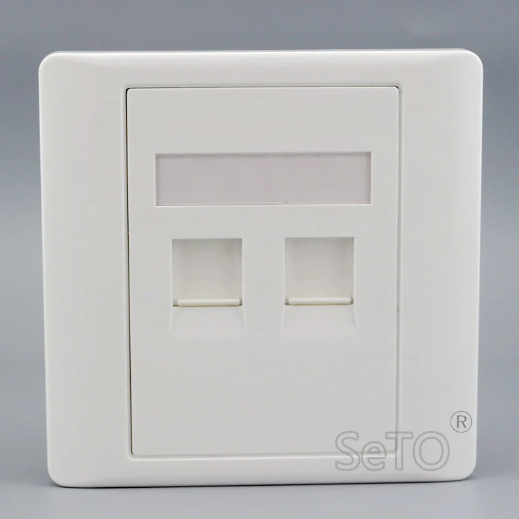 SeTo 86 Тип Двойной RJ45 Cat5e сетевая панель Ethernet розетка настенная пластина Keystone